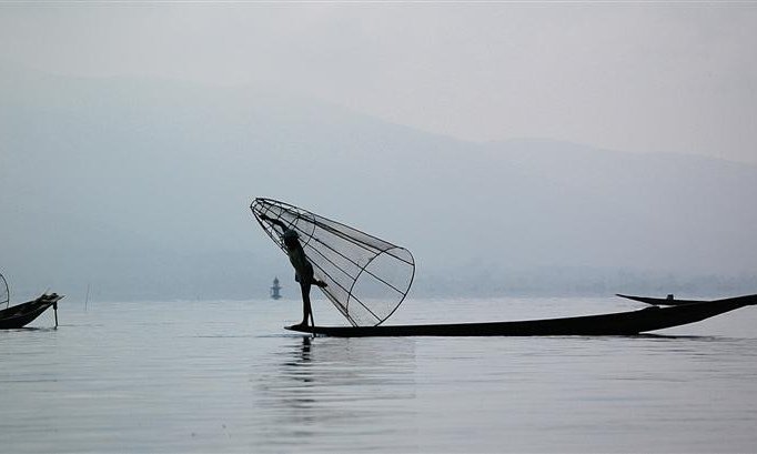 Ribiči na jezeru Inle
